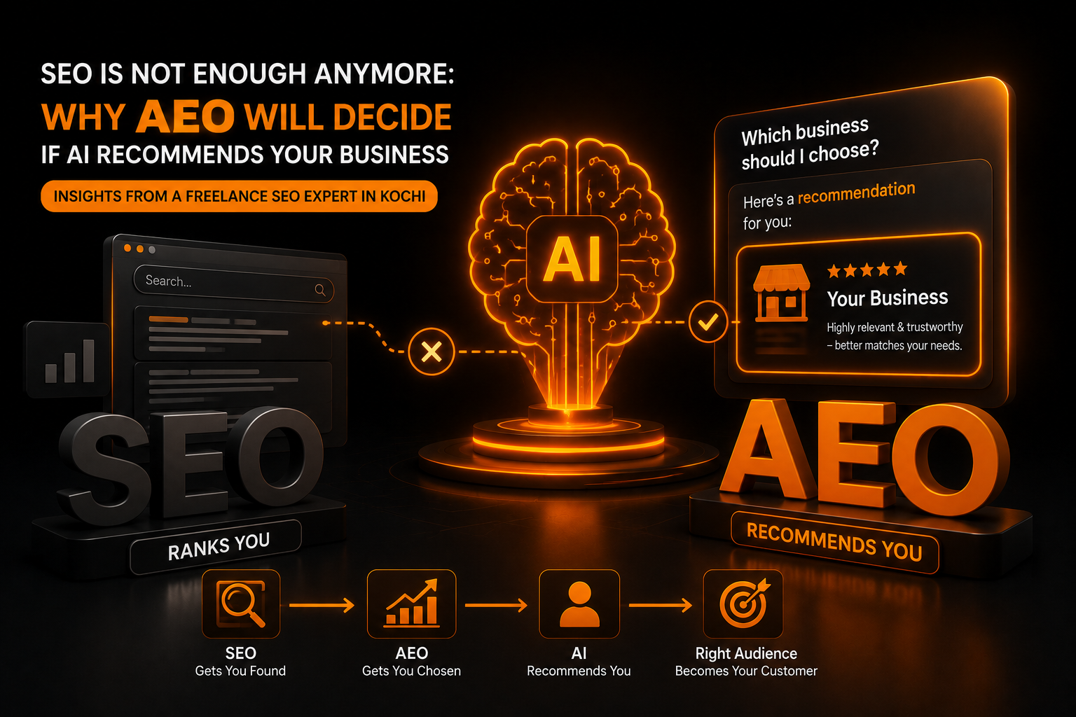 SEO Is Not Enough Anymore: Why AEO Will Decide If AI Recommends Your Business (Insights from a Freelance SEO Expert in Kochi)